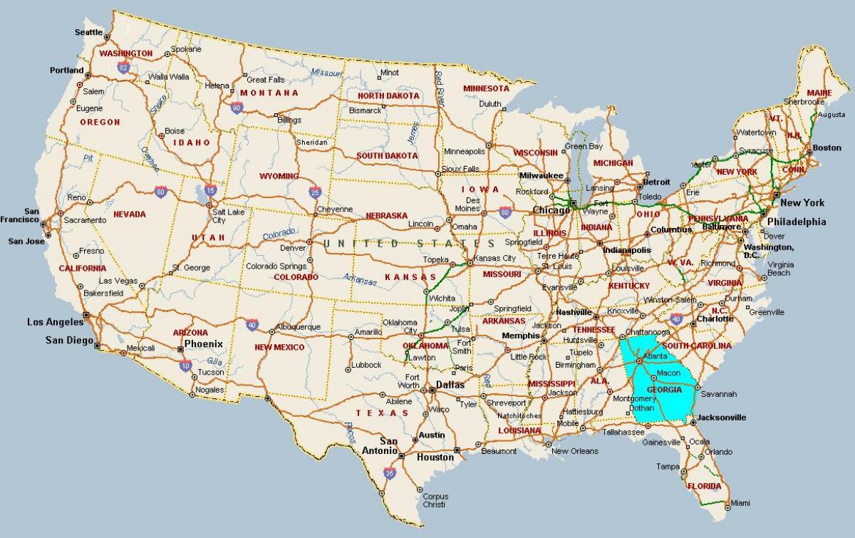 kaart van Georgia in die VSA