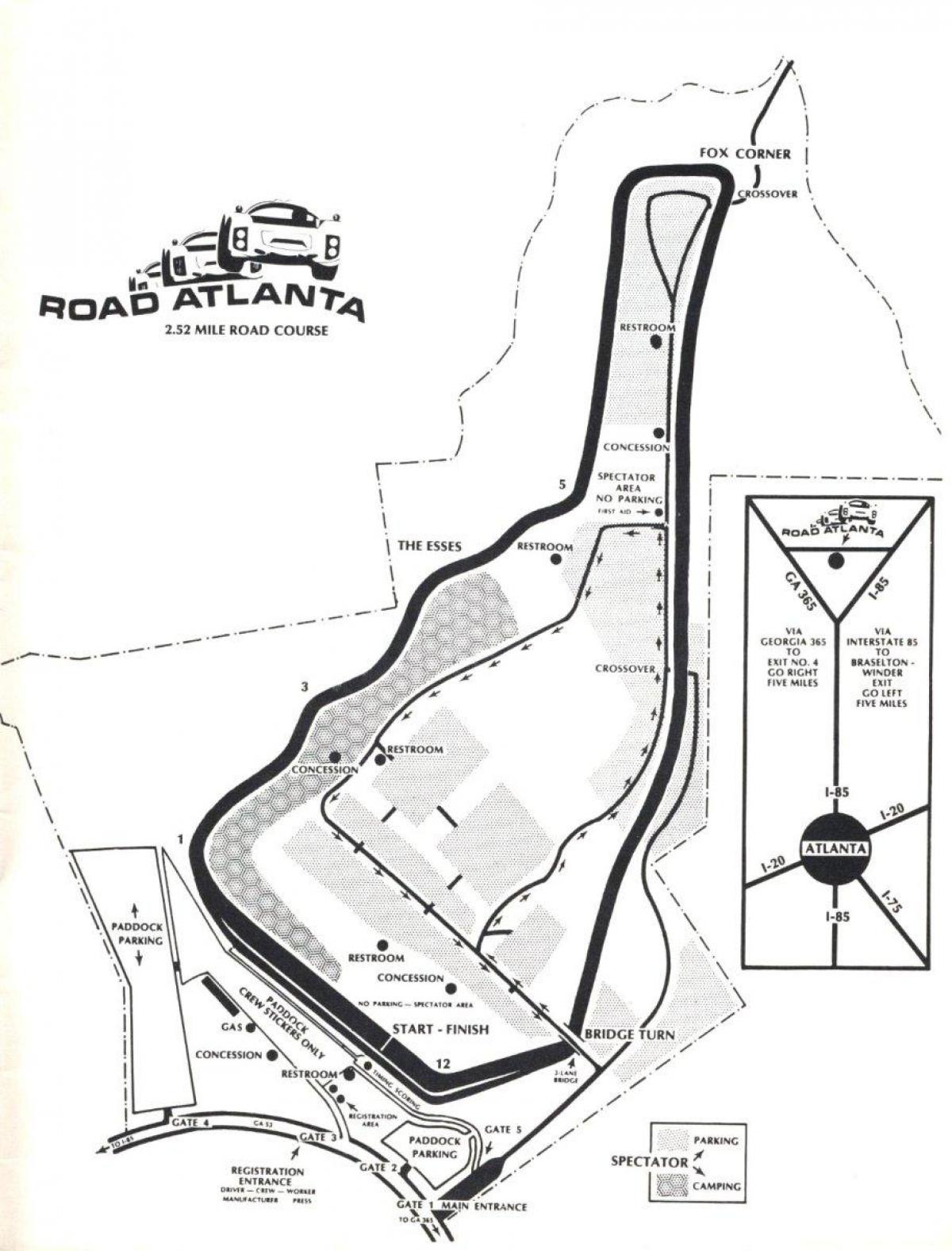 kaart van die pad Atlanta spoor
