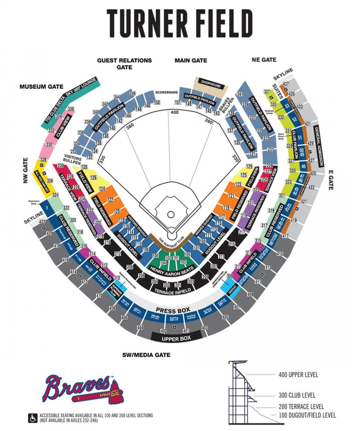 Braves stadion sitplek kaart
