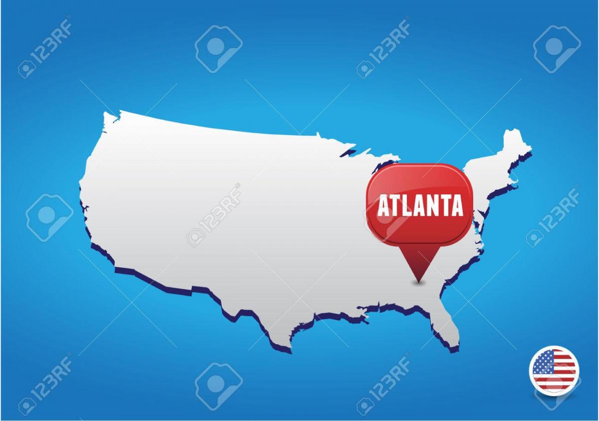 Atlanta in die VSA kaart