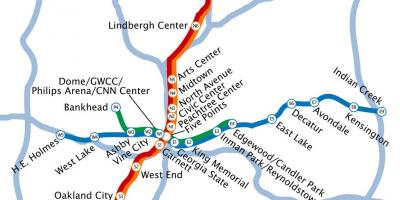 Kaart van die metro Atlanta