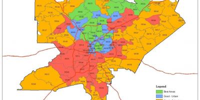 Zip-kode kaart van Atlanta