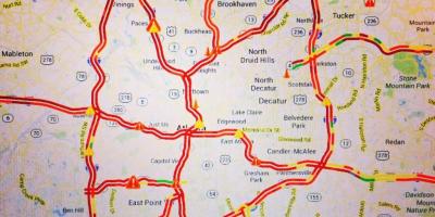 Kaart van Atlanta verkeer
