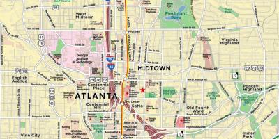 Kaart van midtown Atlanta